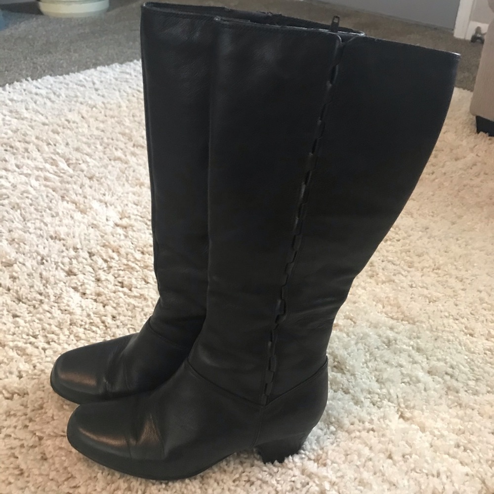 Clark’s Artisian Black Leather Heeled Boots